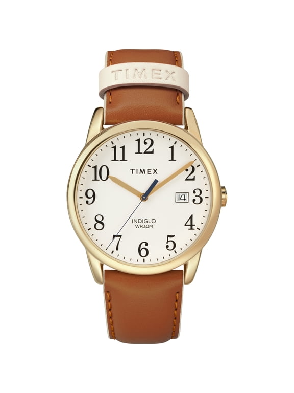 Women's Easy Reader Brown/Gold 38mm Casual Watch, Leather Strap