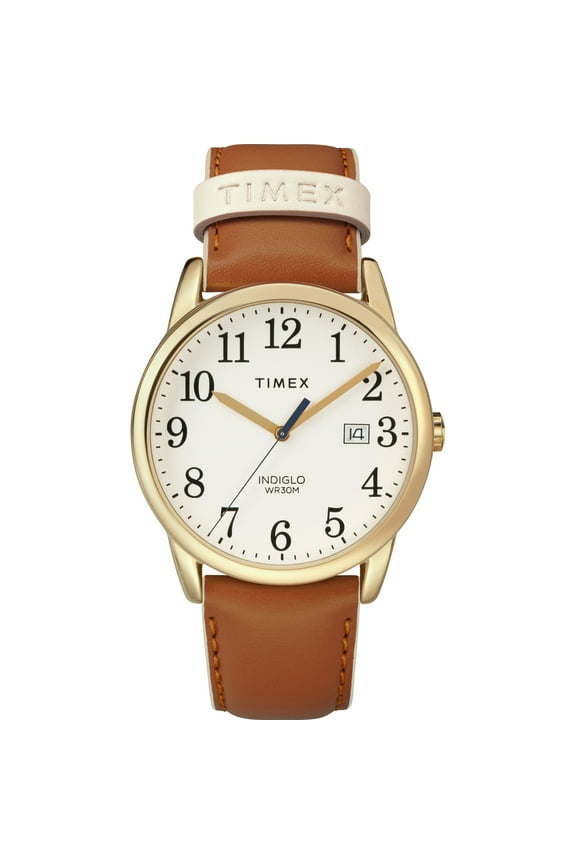 Women's Easy Reader Brown/Gold 38mm Casual Watch, Leather Strap