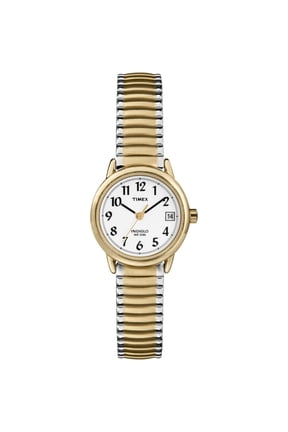 Women's Easy Reader Date Two-Tone/White 25mm Casual Watch, Extral-Long Expansion Band