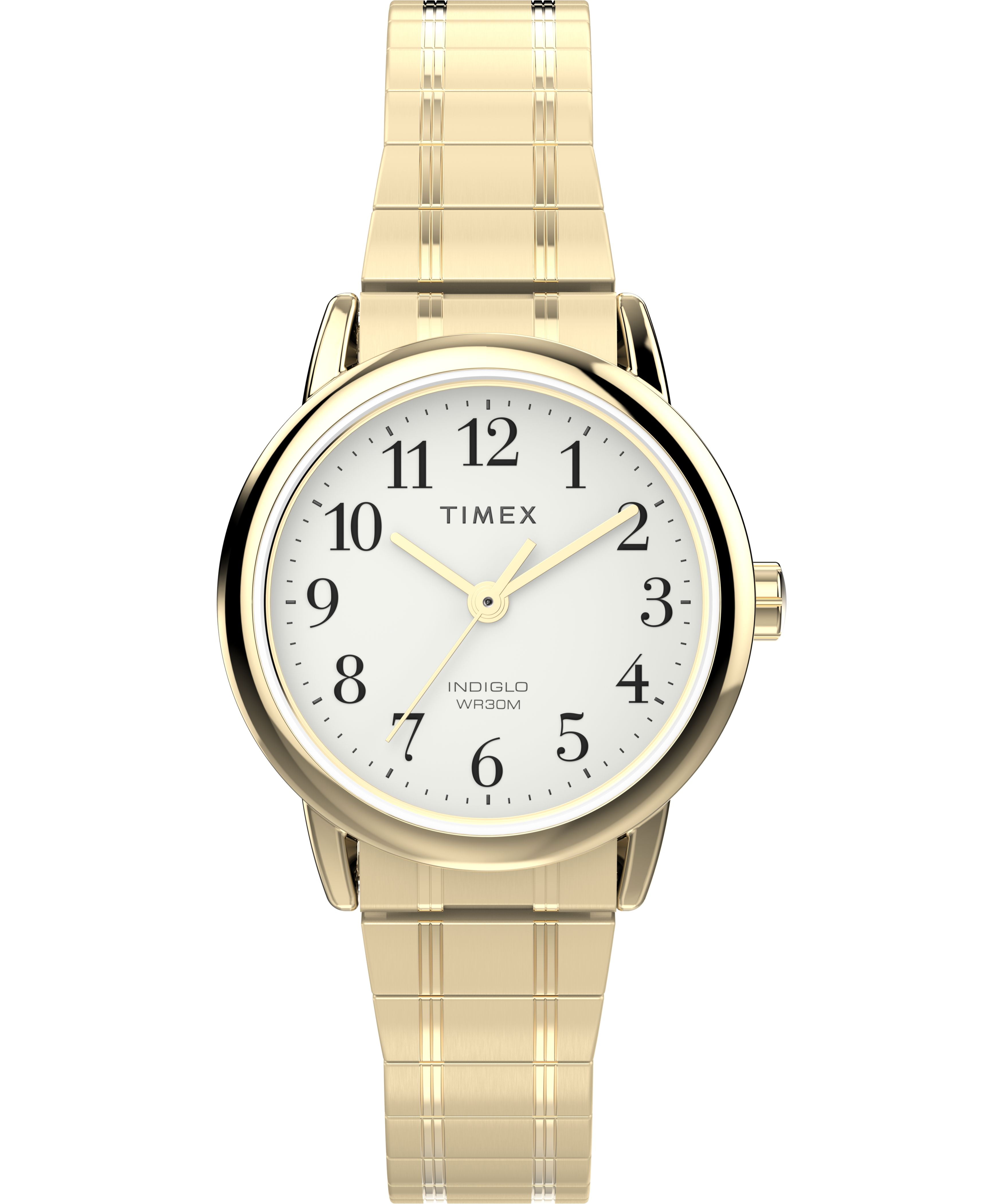 Timex Women's Easy Reader Gold tone case Gold Exp Band