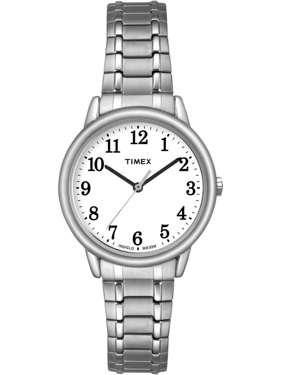 Women's Easy Reader Silver/White 30mm Casual Watch, Tapered Expansion Band