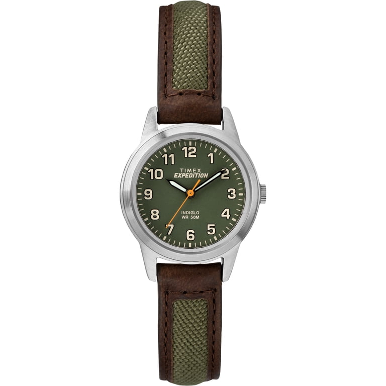 Small Dial Women’s Timex Expedition Green Dial Brown And Green Band Timex Expedition Scout (40mm) Green Dial / Brown Leather  main image 3