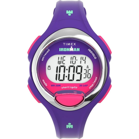 Timex Women's Ironman Essential 30 34mm Watch - Blue Strap Digital Dial Blue Case