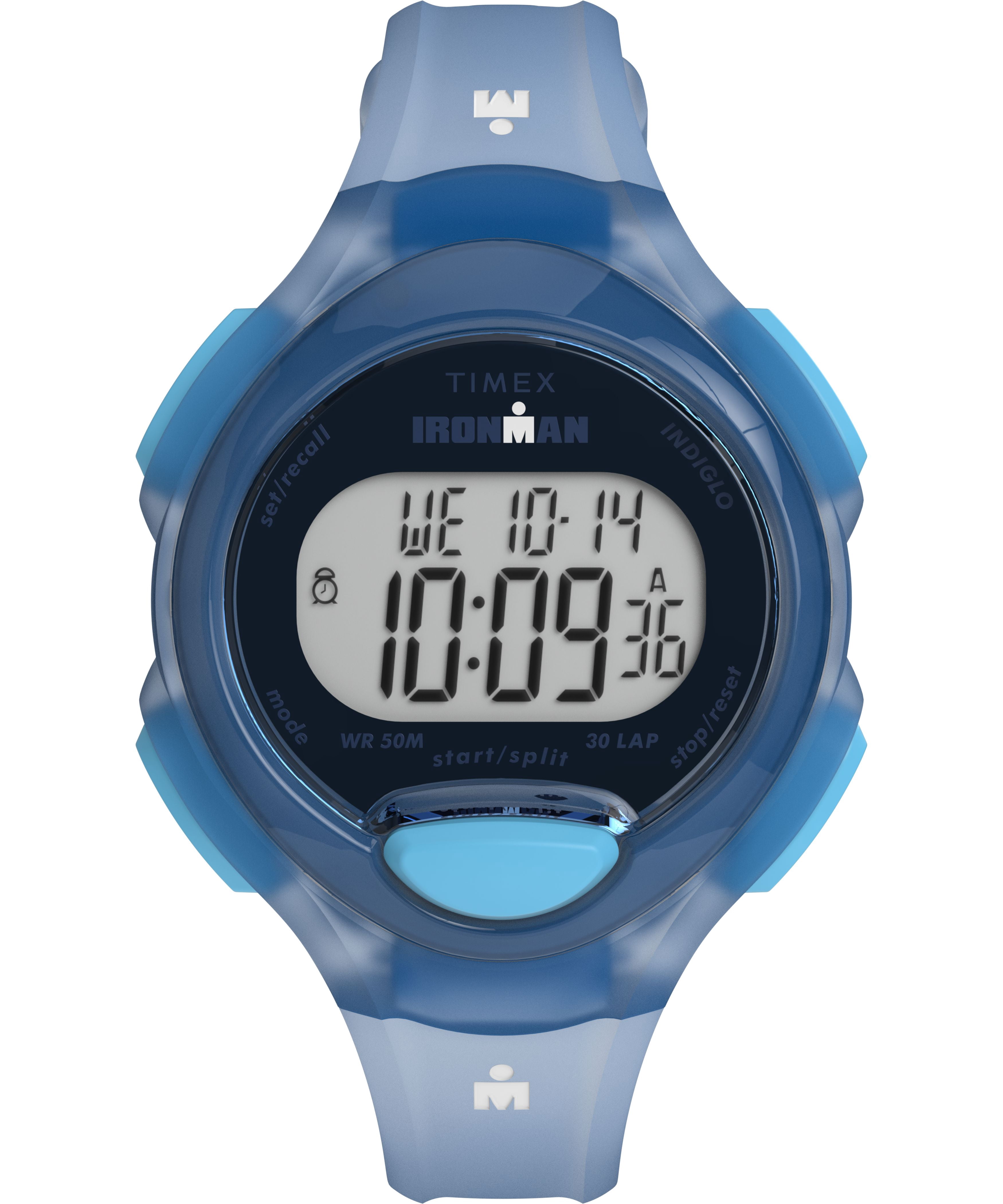 Timex Women's Ironman Essential 34mm Watch - Blue Strap Digital Dial Blue Case