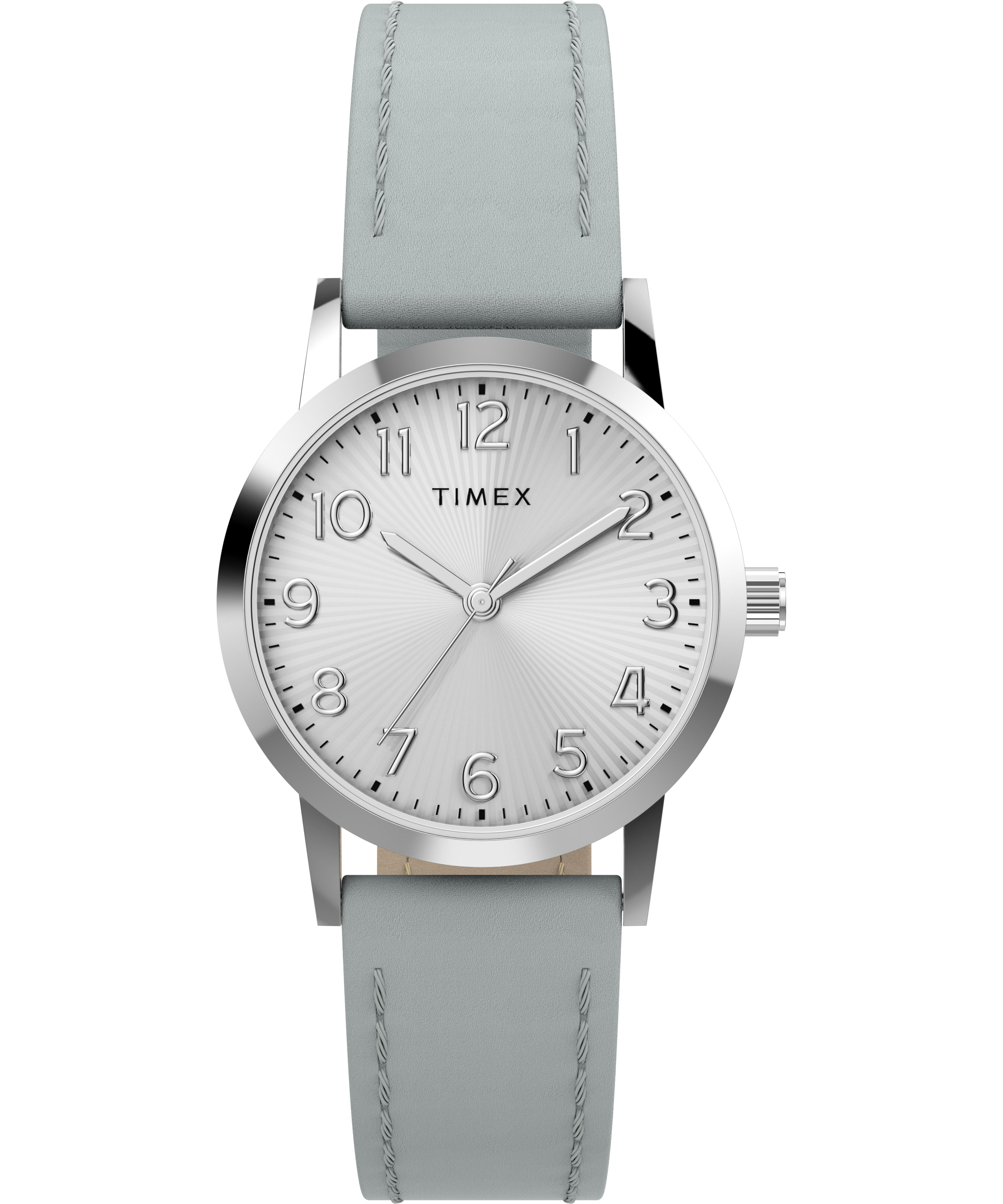 Timex Women's Main Street 30mm Watch - Blue Strap Silver-Tone Dial Silver-Tone Case