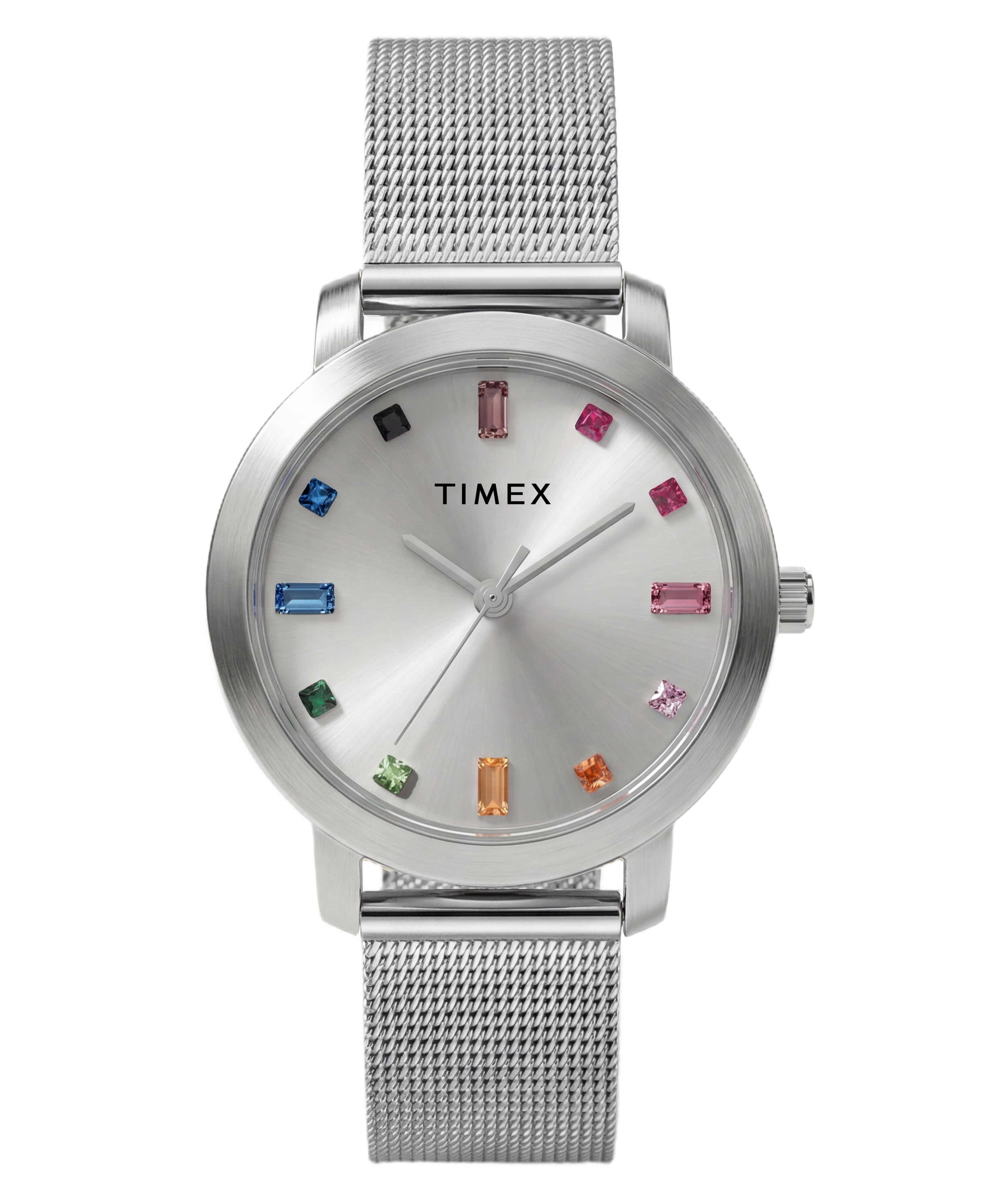 Timex Women's Main Street 31mm Watch - Silver-Tone Mesh Bracelet Silver-Tone Dial Silver-Tone Case