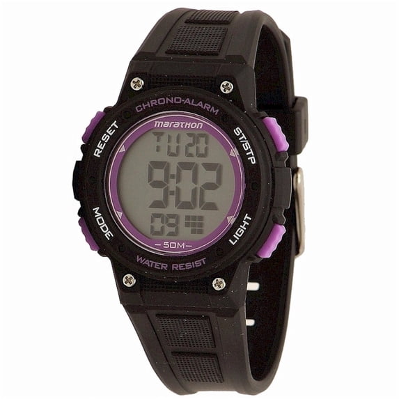 Timex Women's Marathon TW 5K847 Indiglo Black/Purple Digital Sport Watch