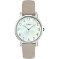 thumbnail image 1 of Timex Women's Metropolitan 34mm MOP Dial Gray/Silver Leather Strap Watch, 1 of 3