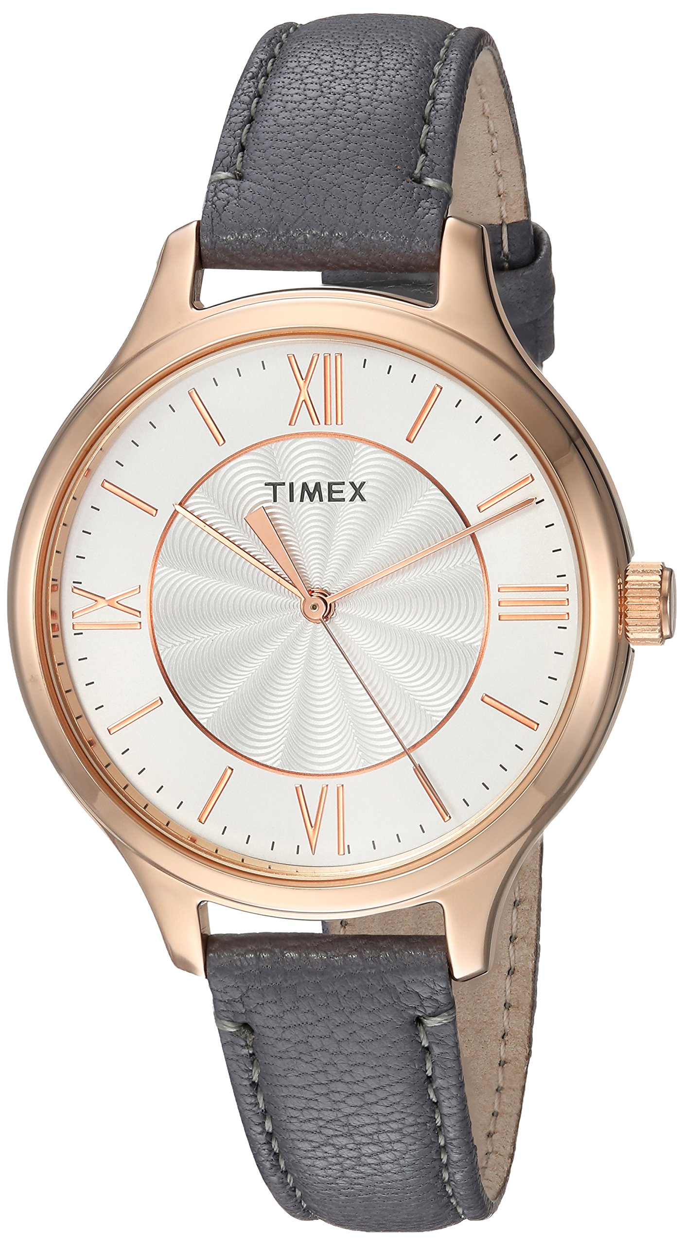 Timex Women's Peyton Rose Gold-Tone Watch, Gray Leather Strap - image 1 of 4
