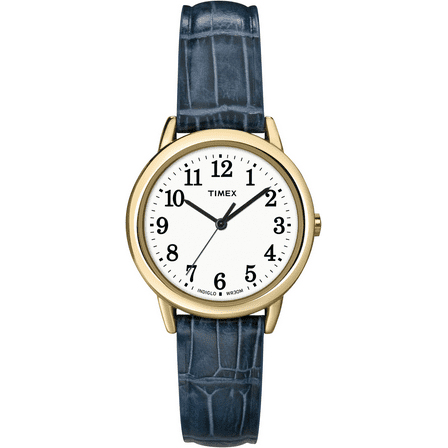 Timex Women’s South Street Blue/Gold 30mm Casual Watch, Leather Strap