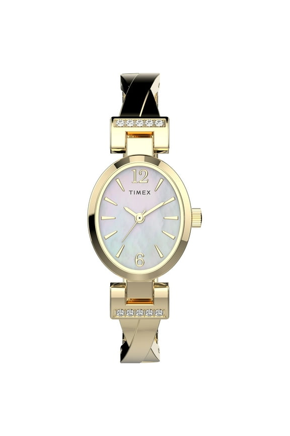 Women's Stretch Bangle Gold-Tone/MOP 21mm Dress Watch, Expansion Band