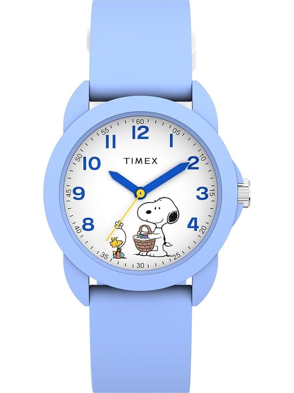 Youth Peanuts Youth Spring 30mm Watch - Blue Strap White Dial Blue Case