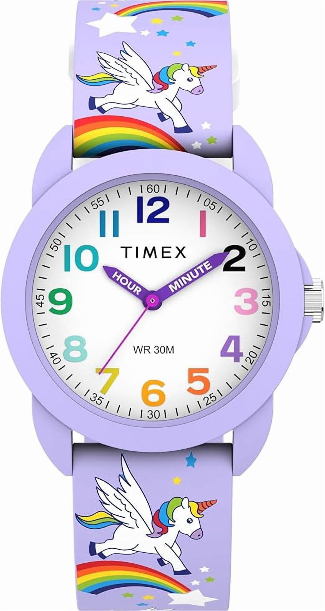 Timex Youth Kids Time Teacher 30mm Watch - Purple Strap White Dial Purple Case