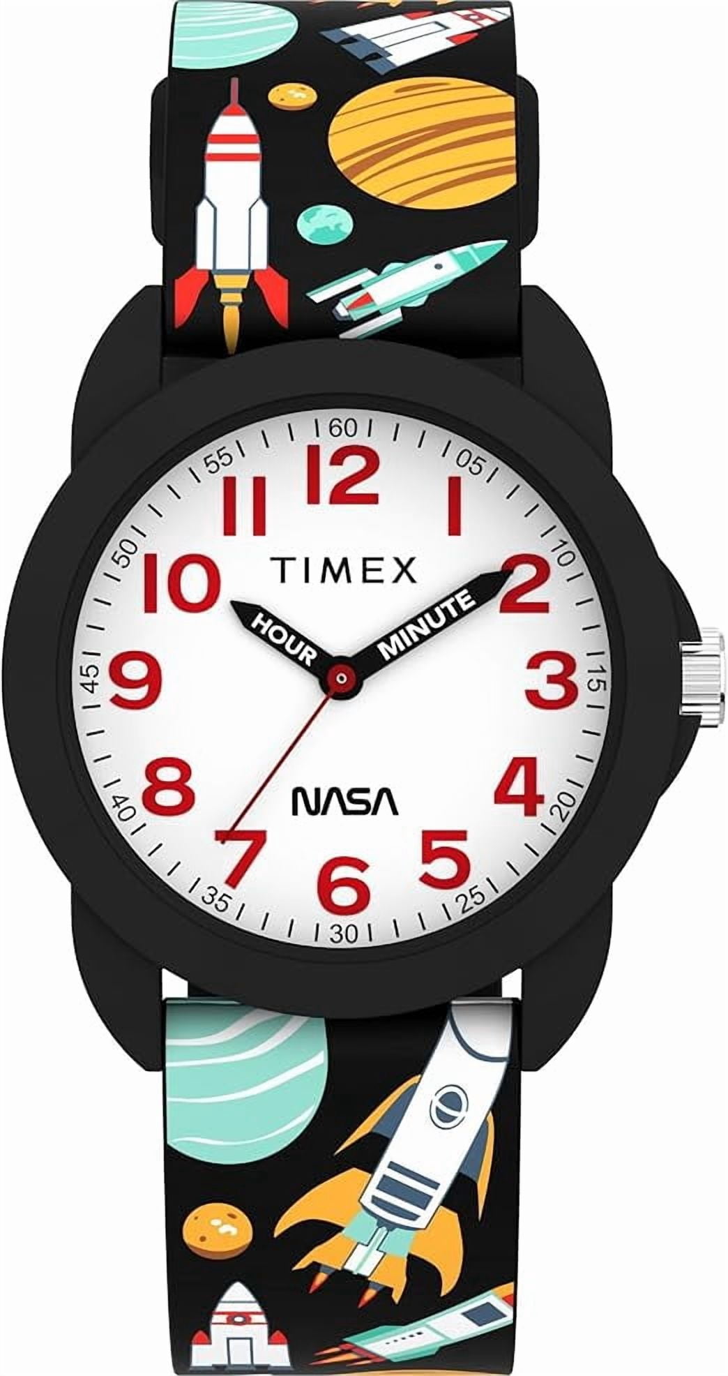 Timex Youth Kids Time Teacher 30mm Watch - Black Strap White Dial Black Case