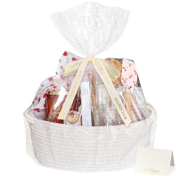 Timeyard Cotton Rope Baby Basket, Baby Gift Basket Nursery Laundry Organizer with Cute Bear Design for Storage Infant Newborn Essentials, Diaper Caddy with Handle (Brown)