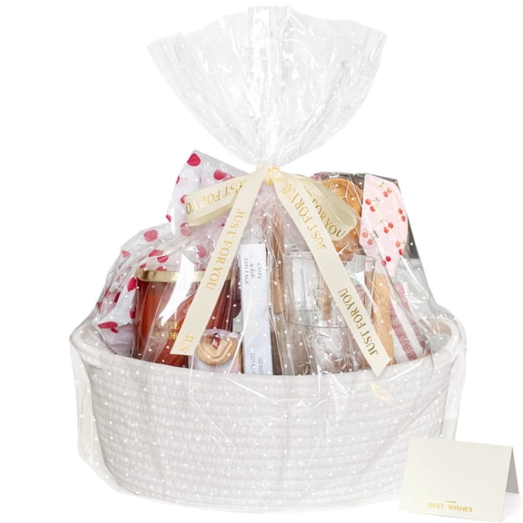 Timeyard Cotton Rope Baby Basket, Baby Gift Basket Nursery Laundry Organizer with Cute Bear Design for Storage Infant Newborn Essentials, Diaper Caddy with Handle (Brown)