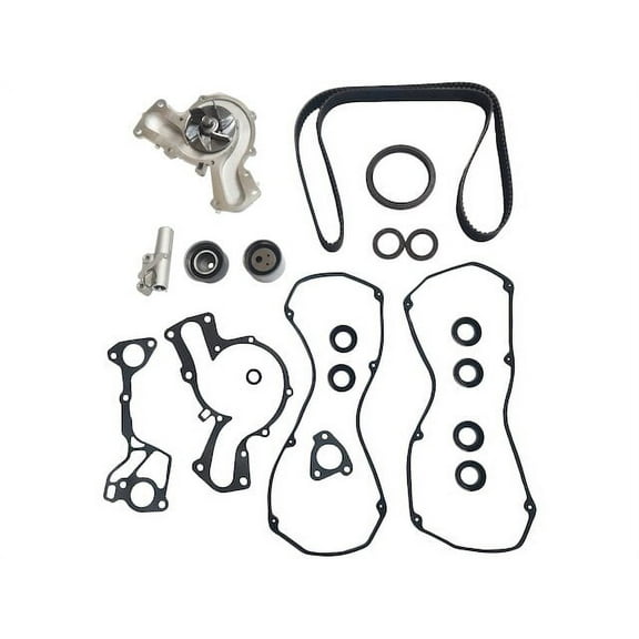 Timing Belt Kit with Water Pump and Valve Cover Gasket - Compatible with 2001 - 2006 Mitsubishi Montero 3.8L V6 - Engine Code 6G75 2002 2003 2004 2005