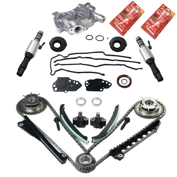 Timing Chain Cam Phaser Solenoid Valve Oil Pump Kit For 04-08 Ford Lincoln 5.4L