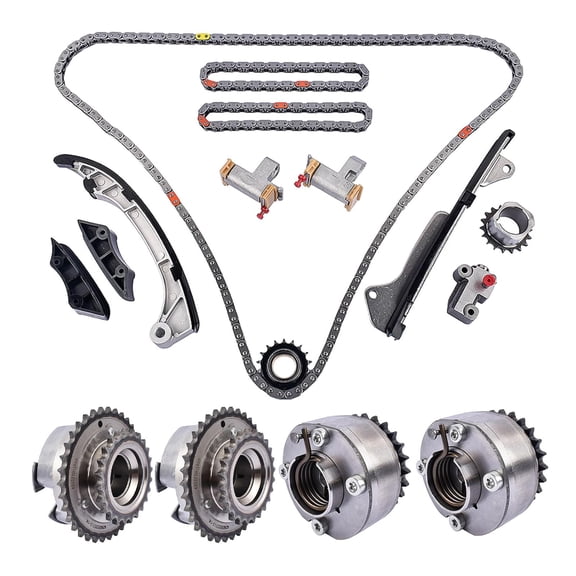Timing Chain Kit with Guide Tensioner VVT Sprocket Compatible with 2006-2017 Toyota Highlander Sienna Camry Avalon Venza & Lexus ES350 ES300h RX350 RX450h 3.5L Replace# 13050-31140 13050-31170