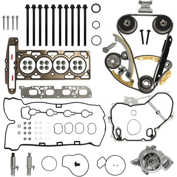 Timing Chain Kit Head Gasket Set w/Water Pump for 2011-2016 Chevrolet Equinox GMC Buick Buick Lacrosse 2.4L