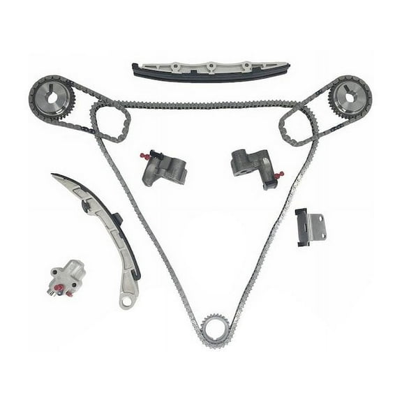 Timing Chain Kit with Guide Rail and Cam and Crank Sprockets - Compatible with 2003 - 2005 Infiniti G35 3.5L V6 2004