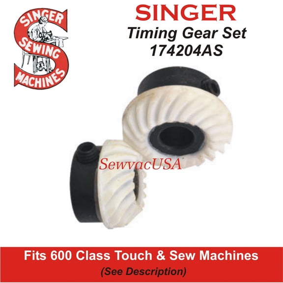 Timing Gear Set 174204AS Fits Singer All 600 Class Touch & Sew Machines