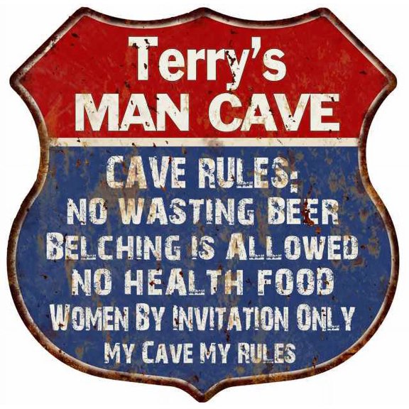 Timmy's Man Cave Rules Gift Shield Metal Sign Gift 211110023234