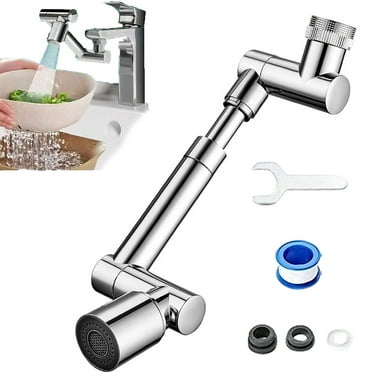 Kouglh Rotating Faucet Attachment - 1080° Flexible Robotic Arm Sprayer For Kitchen & Bathroom Sinks (2-Pack)