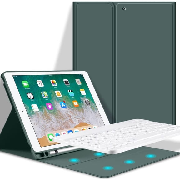 Timoom Keyboard Case for iPad 9.7 Inch Air 2th Gen, iPad 5th/iPad 6th Generation (2017/2018) Case with Pencil Holder, Magnetically Detachable Wireless Keyboard Stand Cover for iPad 6 iPad 5