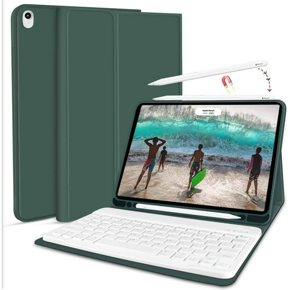 Timoom Keyboard Case for iPad Air 5th Generation 2022 / iPad Air 4th Generation 2020 with Pencil Holder, Magnetically Detachable Wireless Keyboard Stand Cover for ipad Air 4/5 10.9 Inch