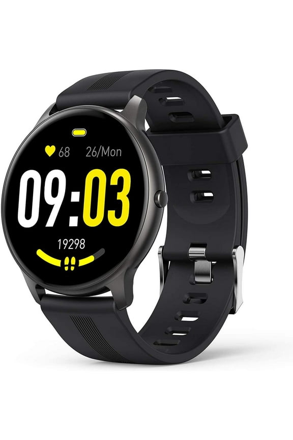 Smart Watch for Android iOS, 1.3'' Full Touch Fitness Tracker IP68 Waterproof Bluetooth Round Sports Smartwatch with Heart Rate Monitor Message Notification DIY Watch Face for Men Women