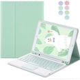 thumbnail image 1 of Timoom Touchpad Keyboard Case for 10.2" 8th/7th Gen, Air 3, Pro 10.5, 7 Color Backlit Slim PU Case Wireless Bluetooth Stand Removable Keyboard Shell Cover for iPad 10.2"/Pro 10.5", 1 of 7