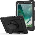 thumbnail image 1 of Timoom iPad 6th/5th Generation Case [Full-Body] & [Shock Proof] Hybrid Armor Protective Case with 360 Rotating Stand & Strap for iPad 9.7 2017 2018 / iPad Air 2 / iPad Pro 9.7 - Black, 1 of 6