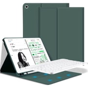 Timoom iPad 6th Generation 2018 / iPad 5th Gen 2017 / iPad Air 2 / Air 1 Keyboard Case with Built-in Pencil Holder, Detachable Wireless Bluetooth Keyboard Stand case for iPad 9.7 inch -Dark Green