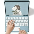 thumbnail image 1 of Timoom iPad 9th 8th 7th Generation 10.2 inch/Air 3 Pro 10.5 inch Keyboard Case with Cute Round Key Color Keyboard 2021 iPad 9 8 7 Detachable Touch Keyboard Cover, 1 of 7