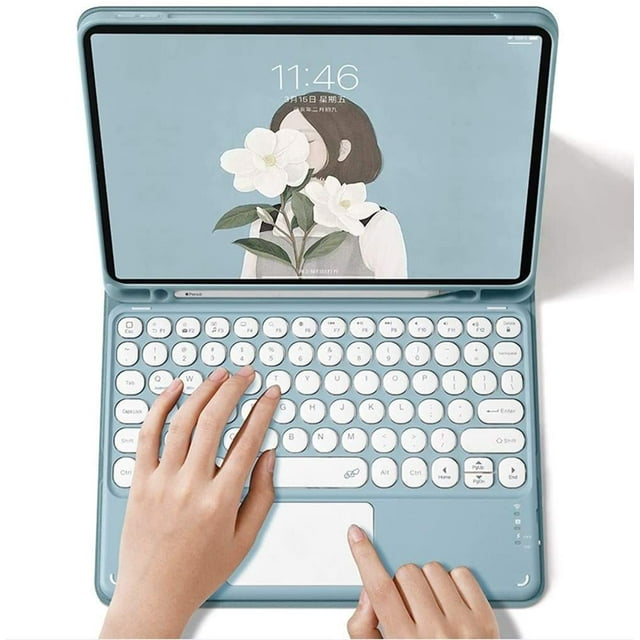 Timoom iPad 9th 8th 7th Generation 10.2 inch/Air 3 Pro 10.5 inch Keyboard Case with Cute Round Key Color Keyboard 2021 iPad 9 8 7 Detachable Touch Keyboard Cover