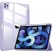 Timoom for iPad Air Case 5th/4th Gen 10.9" 2022/2020, iPad Pro 11" Case with Clear Shockproof Back [Built-in Pen Holder, Auto Sleep/Wake, Camera Protection] - Lavender