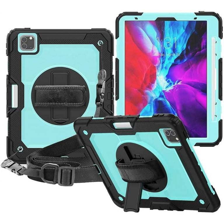 Timoom iPad Pro 12.9 Case 2021 5th Generation iPad Pro 12.9 Inch 2020 4th  Generation Cases with Screen Protector Pencil Holder Kids Shockproof Rugged