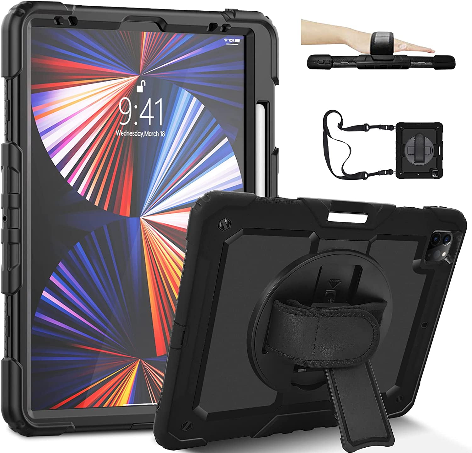 Timoom iPad Pro 12.9 Case 2022 6th/5th/4th Gen with Screen Protector ...