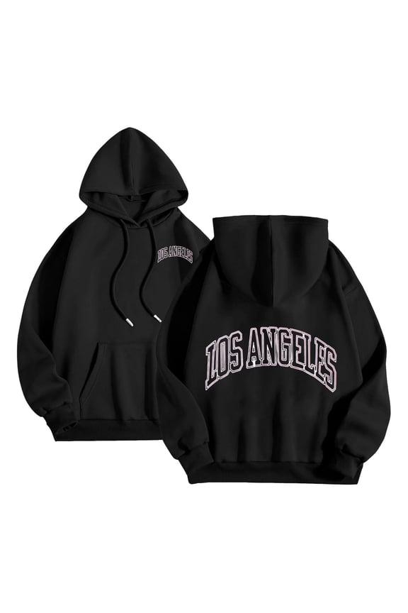 California Sweatshirts for Teen Girls Crew Neck Letter Graphic Oversize Pullover Comfy Casual Pullover Fall Winter Clothes Black 6