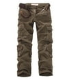 thumbnail image 1 of Timoontee Cargo Pants Drawstring Waist Trousers Lightweight Workwear Casual Jogger Fishing Hiking Pants for Men Sweatpants with Pocket Pull On Pants Straight Leg Coffee M, 1 of 2