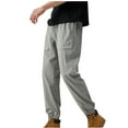 thumbnail image 1 of Timoontee Cargo Pants Drawstring Waist Trousers Straight Leg Fishing Hiking Pants for Men Lightweight Workwear Sweatpants with Pocket Pull On Pants Casual Jogger Gray L, 1 of 6