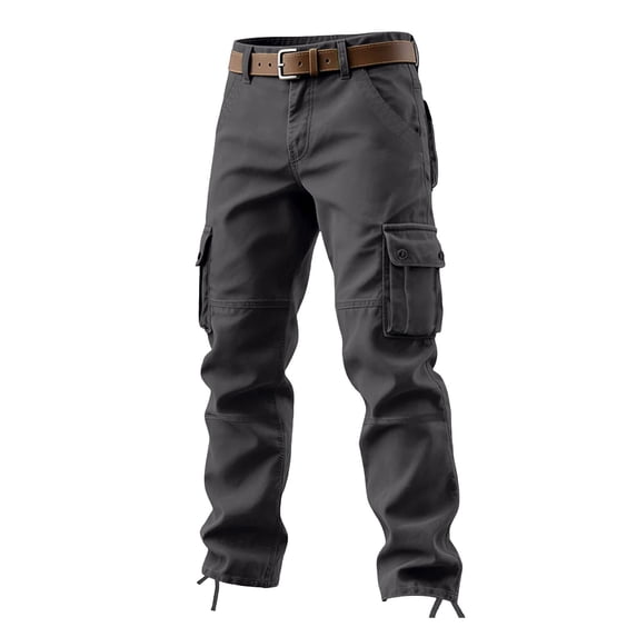 Timoontee Cargo Pants for Men Loose Straight Leg Pants Casual Trousers Outdoor Travel Hiking Mountain Sweatpants with Multi Pockets Dark Gray 44