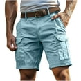 thumbnail image 1 of Timoontee Cargo Shorts for Men Relaxed Fit Quick Dry Lightweight Outdoor Hiking Shorts Zipper Button Shorts with Multi Pockets Sky Blue L, 1 of 6