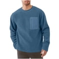 thumbnail image 1 of Timoontee Crewneck Sweatshirts Men Casual Comfy Fleece Warm Sweatshirts Loose Long Sleeve Pullover Tops Loungewear Sweatshirts Blue M, 1 of 4