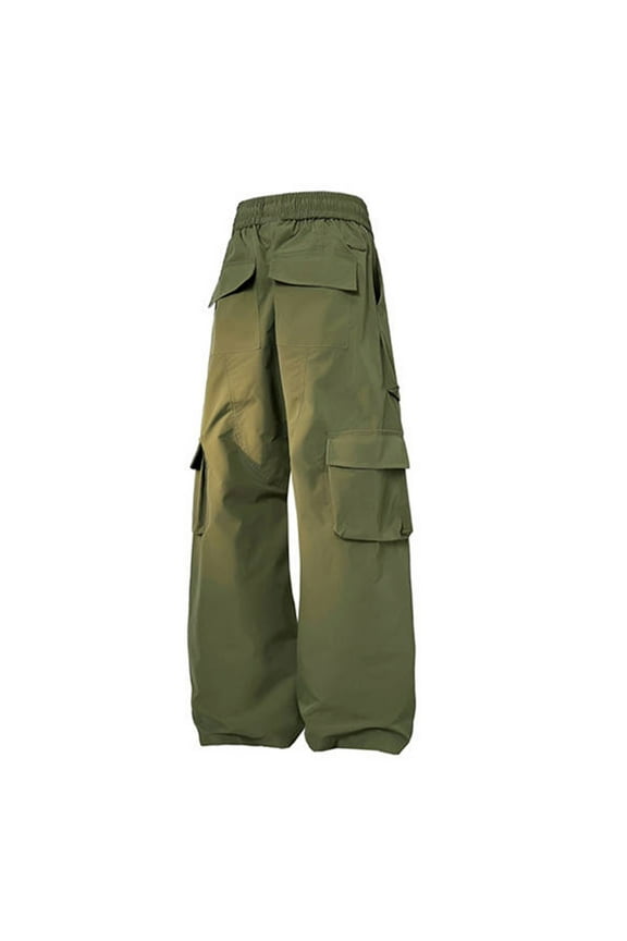 Drawstring Waist Trousers Sweatpants with Pocket Straight Leg Casual Jogger Cargo Pants Fishing Hiking Pants for Men Pull On Pants Lightweight Workwear Army Green XXXL