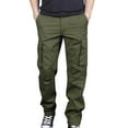 thumbnail image 1 of Timoontee Fishing Hiking Pants for Men Cargo Pants Sweatpants with Pocket Lightweight Workwear Pull On Pants Casual Jogger Drawstring Waist Trousers Straight Leg Army Green XXXXXL, 1 of 7