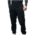 thumbnail image 1 of Timoontee Fishing Hiking Pants for Men Straight Leg Drawstring Waist Trousers Lightweight Workwear Pull On Pants Casual Jogger Sweatpants with Pocket Cargo Pants Black M, 1 of 3