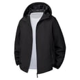 thumbnail image 1 of Timoontee Fleece Jacket Men Casual Hooded Jacket Outdoor Warm Windbreaker Fall Winter Jacket Coat Solid Zip Up Jacket with Zip Pockets Black M, 1 of 8