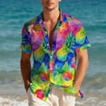 thumbnail image 1 of Timoontee Hawaiian Shirt For Men Unisex Summer Beach Casual Short Sleeve Button Down Shirts Printed Clothing Multicolor L, 1 of 10